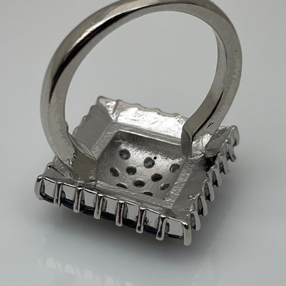 Women Ring Silver Tone Fashion Zircon Cluster Jewe - Picture 9 of 11